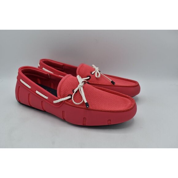 SWIMS Mens Size 11.5 Braided Lace Campari Red Loafers Shoes main image 6